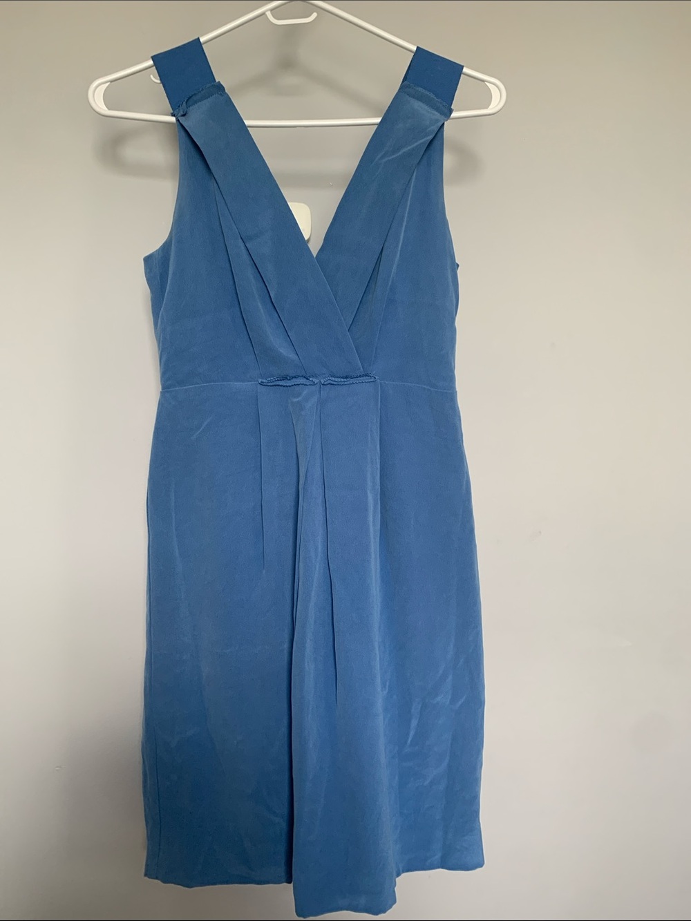J. Crew Silk Blue Sleeveless V-Neck Mini Dress